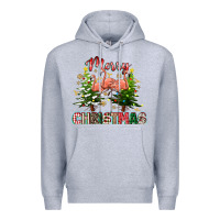 Heather Grey Merry Christmas flamingo Premium Hoodie - texasbilliewilder