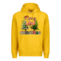 Lemon Merry Christmas flamingo Premium Hoodie - texasbilliewilder