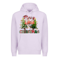 Lilac Merry Christmas flamingo Premium Hoodie - texasbilliewilder
