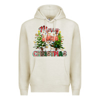 Oatmeal Heather Merry Christmas flamingo Premium Hoodie - texasbilliewilder