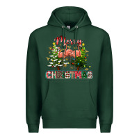 Sports Green Merry Christmas flamingo Premium Hoodie - texasbilliewilder