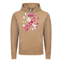 Vintage Coffee teeth and flower cancer ribbon Vintage Hoodie - AdoDesignShop