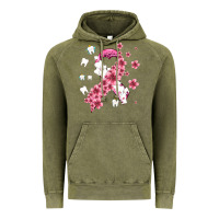 Vintage Olive teeth and flower cancer ribbon Vintage Hoodie - AdoDesignShop
