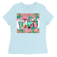 Baby Blue nurse coffee cups Ladies Tee - Zillion Design Studio