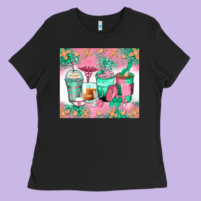 Nurse Coffee Cups Ladies Tee Designed By Zillion Design Studio