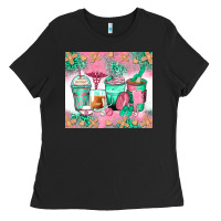 Black nurse coffee cups Ladies Tee - Zillion Design Studio
