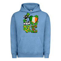 Pigment Pebble Blue Love St. Patrick's Urban Hoodie - OliviaCreatesArt