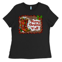 Black merry christmas yall Ladies Tee - RanaPortraitStore