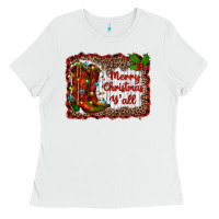 White merry christmas yall Ladies Tee - RanaPortraitStore