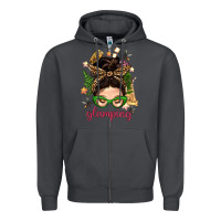 Smoke Glamping Messy Bun With Glamping Camp Tent Bbs Zipper Hoodie - BundleAndBundleShop