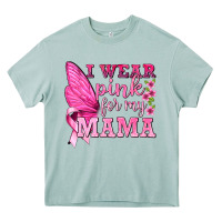 Arona I Wear Pink For My Mama with Butterfly Heavy Core Tee - texasbilliewilder