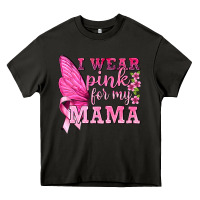 Asphalt I Wear Pink For My Mama with Butterfly Heavy Core Tee - texasbilliewilder