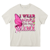 Cream I Wear Pink For My Mama with Butterfly Heavy Core Tee - texasbilliewilder