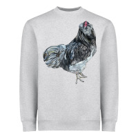 Heather Grey Ameraucana Rooster Heavyweight Sweatshirt - LillyAllenDesigns