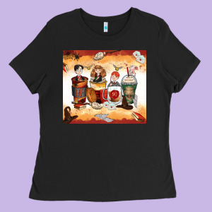 Harry Coffee Cups Ladies Tee Designed By Zillion Design Studio