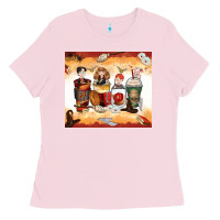 Bubblegum Pink harry coffee cups Ladies Tee - Zillion Design Studio