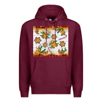 Burgundy Christmas gingerbread cookies and candy cane Premium Hoodie - NancyCooperArtShop