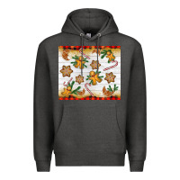 Charcoal Heather Christmas gingerbread cookies and candy cane Premium Hoodie - NancyCooperArtShop
