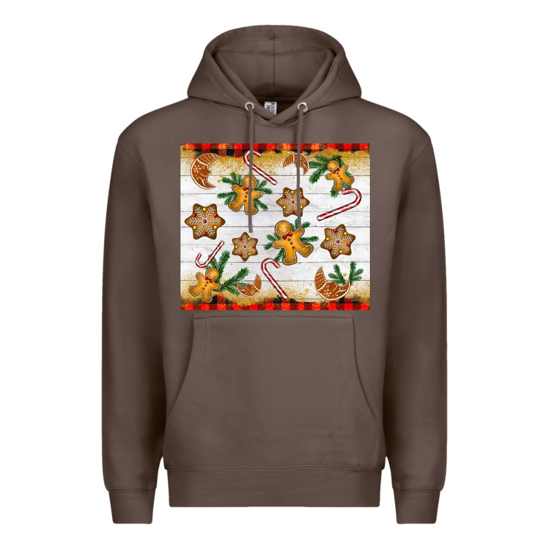 Christmas Gingerbread Cookies And Candy Cane Premium Hoodie by NancyCooperArtShop | Teevron