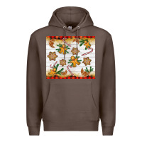 Coffee Christmas gingerbread cookies and candy cane Premium Hoodie - NancyCooperArtShop