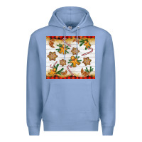 Colony Blue Christmas gingerbread cookies and candy cane Premium Hoodie - NancyCooperArtShop