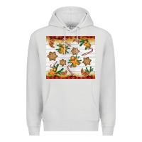 Dove Grey Christmas gingerbread cookies and candy cane Premium Hoodie - NancyCooperArtShop