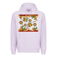 Lilac Christmas gingerbread cookies and candy cane Premium Hoodie - NancyCooperArtShop