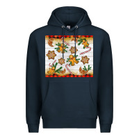 Navy Christmas gingerbread cookies and candy cane Premium Hoodie - NancyCooperArtShop