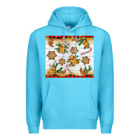 Ocean Blue Christmas gingerbread cookies and candy cane Premium Hoodie - NancyCooperArtShop