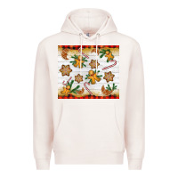 Pale Pink Christmas gingerbread cookies and candy cane Premium Hoodie - NancyCooperArtShop