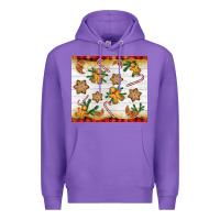 Purple Christmas gingerbread cookies and candy cane Premium Hoodie - NancyCooperArtShop