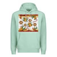 Seafoam Christmas gingerbread cookies and candy cane Premium Hoodie - NancyCooperArtShop