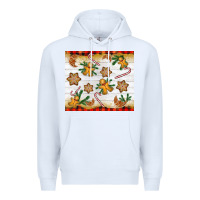 White Christmas gingerbread cookies and candy cane Premium Hoodie - NancyCooperArtShop