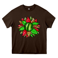 Chocolate Brown watermelon sunflower Heavy Core Tee - Zillion Design Studio