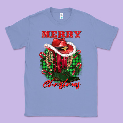 Merry Christmas Boots Hat Rope Classic Tee Designed By Adodesignshop