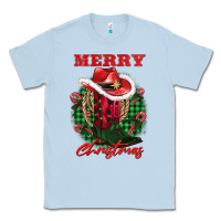 Dusty Blue merry christmas boots hat rope Classic Tee - AdoDesignShop