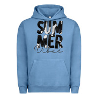 Pigment Pebble Blue Summer Vibes Black White Cowhide Urban Hoodie - CowCowDesign