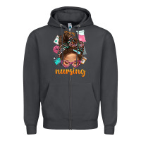 Smoke Messy Bun Nursing With Leopard Glasses Bbs Zipper Hoodie - BundleAndBundleShop