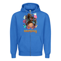 True Royal Messy Bun Nursing With Leopard Glasses Bbs Zipper Hoodie - BundleAndBundleShop