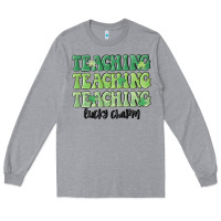 Heather Grey teaching lucky charm Long Sleeve Tee - MaliasSmallBusiness