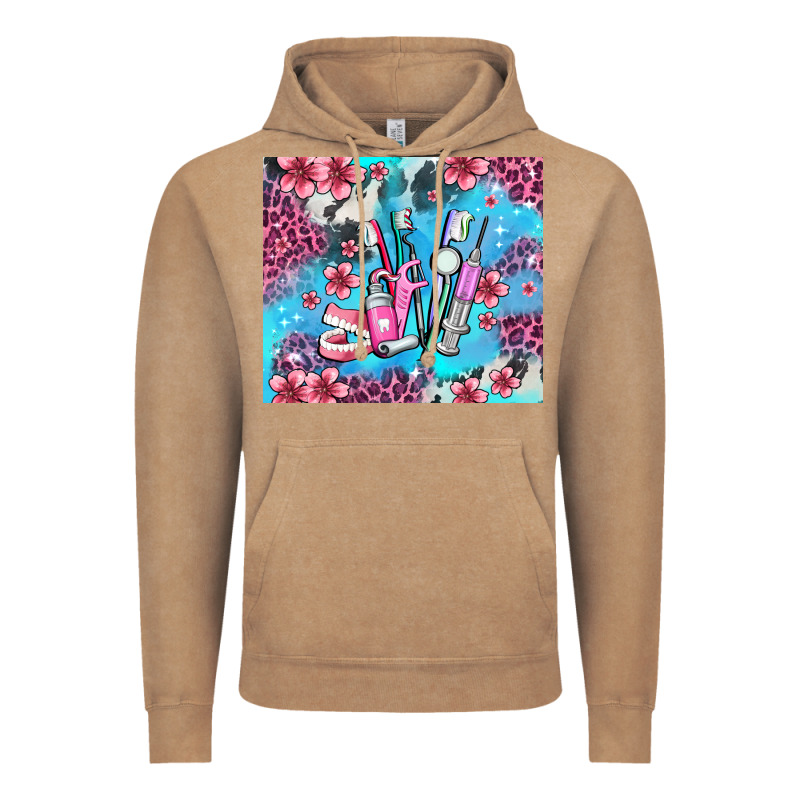 Dentist Element With Flowers Vintage Hoodie by AdoDesignShop | Teevron