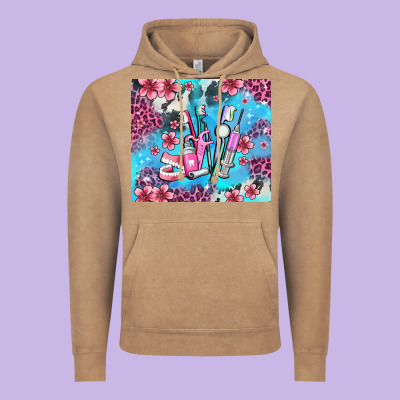 Dentist Element With Flowers Vintage Hoodie Designed By Adodesignshop