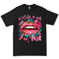 Black in october we wear pink  lips Premium Tee - AdoDesignShop