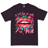 Plum in october we wear pink  lips Premium Tee - AdoDesignShop