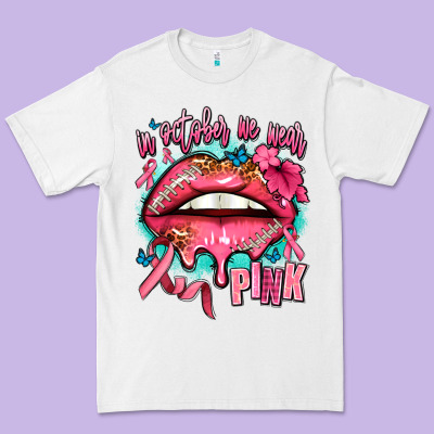 In October We Wear Pink  Lips Premium Tee Designed By Adodesignshop