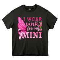 Asphalt I Wear Pink For My Mini with Butterfly Heavy Core Tee - texasbilliewilder