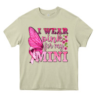 Mossy I Wear Pink For My Mini with Butterfly Heavy Core Tee - texasbilliewilder