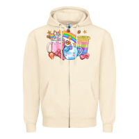 Sandshell Unicorn Coffee Cup With Star Bbs Zipper Hoodie - BundleAndBundleShop