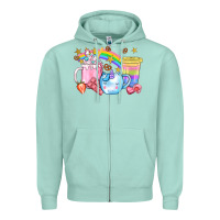 Seafoam Unicorn Coffee Cup With Star Bbs Zipper Hoodie - BundleAndBundleShop