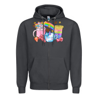 Smoke Unicorn Coffee Cup With Star Bbs Zipper Hoodie - BundleAndBundleShop